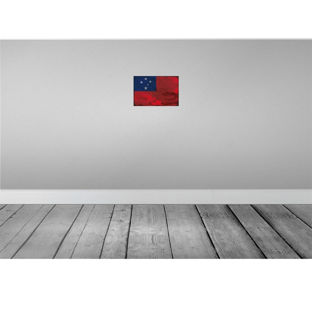 [LA-115907-H] Holzschild 20x30 cm Samoa Rost Flagge Fahne Wappen Bild 2