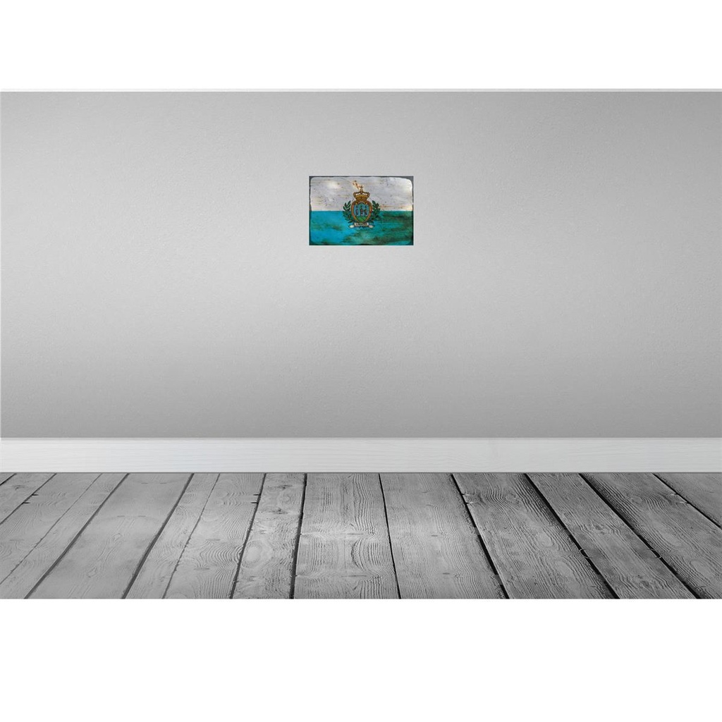 [LA-115908-2030] Blechschild 20x30 cm San Marino Rost Flagge Fahne Wappen Bild 2