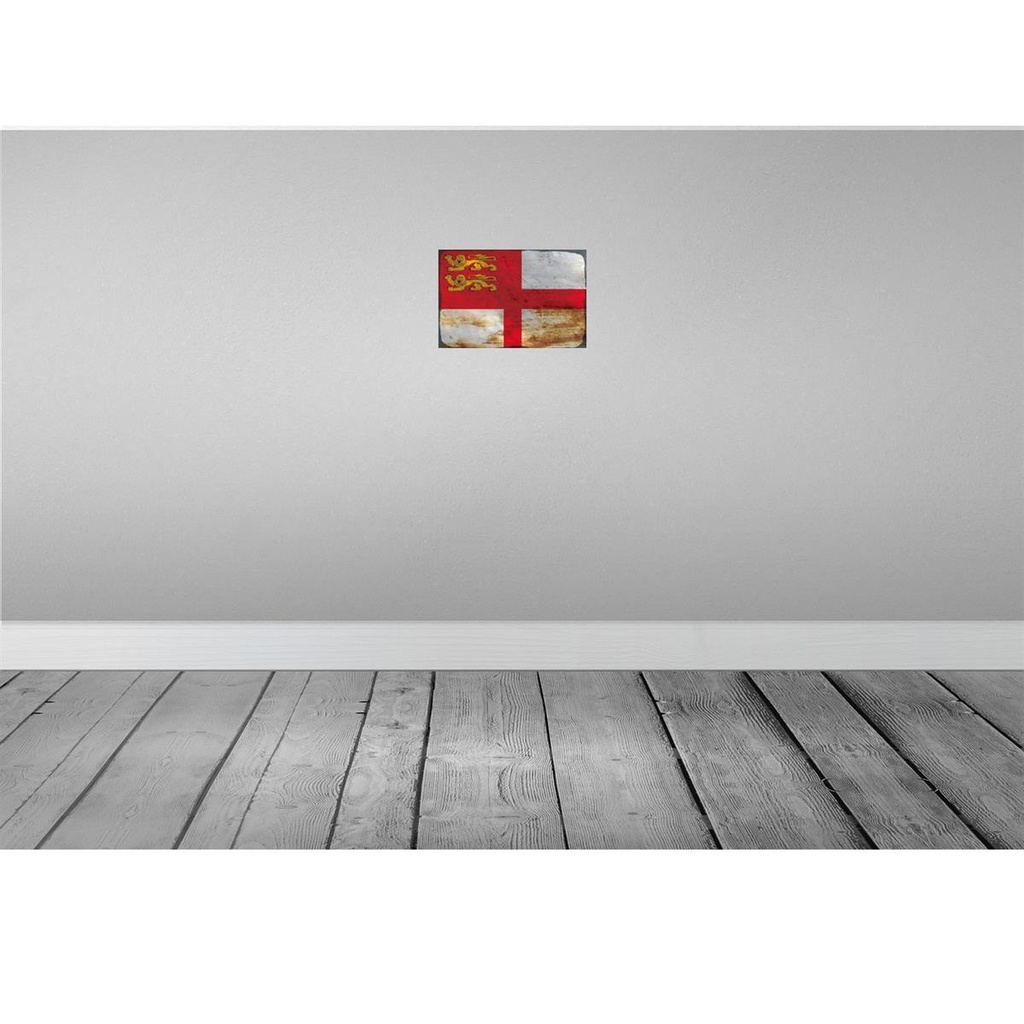 [LA-115910-2030] Blechschild 20x30 cm Sark Rost Flagge Fahne Wappen Bild 2