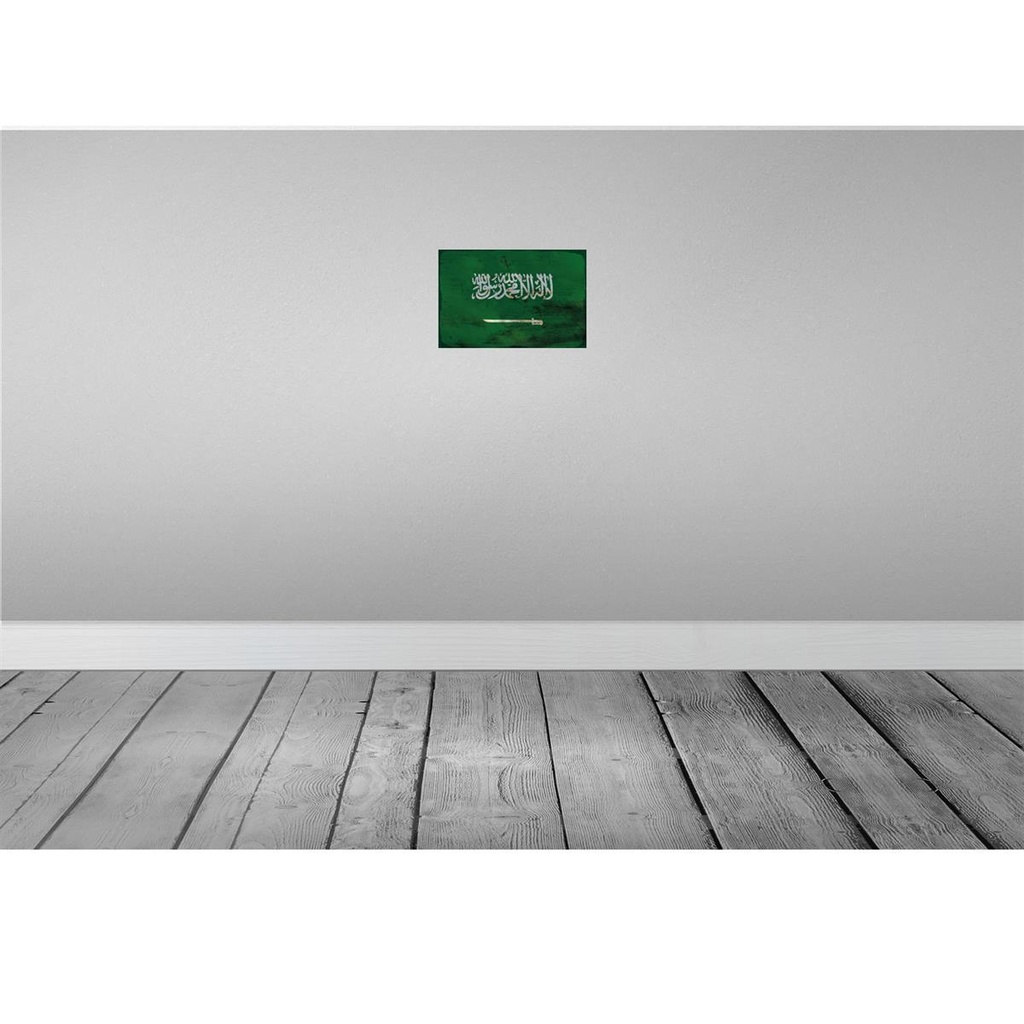 [LA-115911-H] Holzschild 20x30 cm Saudi-Arabien Saudi Arabia Rost Flagge Fahne Wappen Bild 2