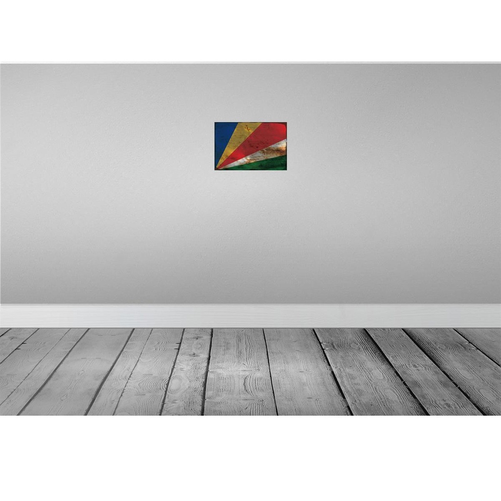 [LA-115915-2030] Blechschild 20x30 cm Seychellen Seychelles Rost Flagge Fahne Wappen Bild 2