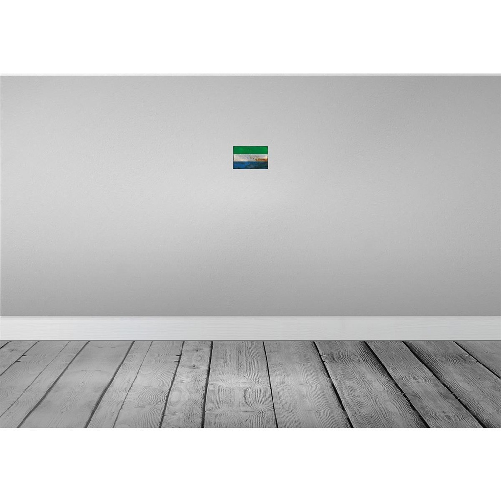 [LA-115916-1812-H] Holzschild 12x18 cm Sierra Leone Rost Flagge Fahne Wappen Bild 2