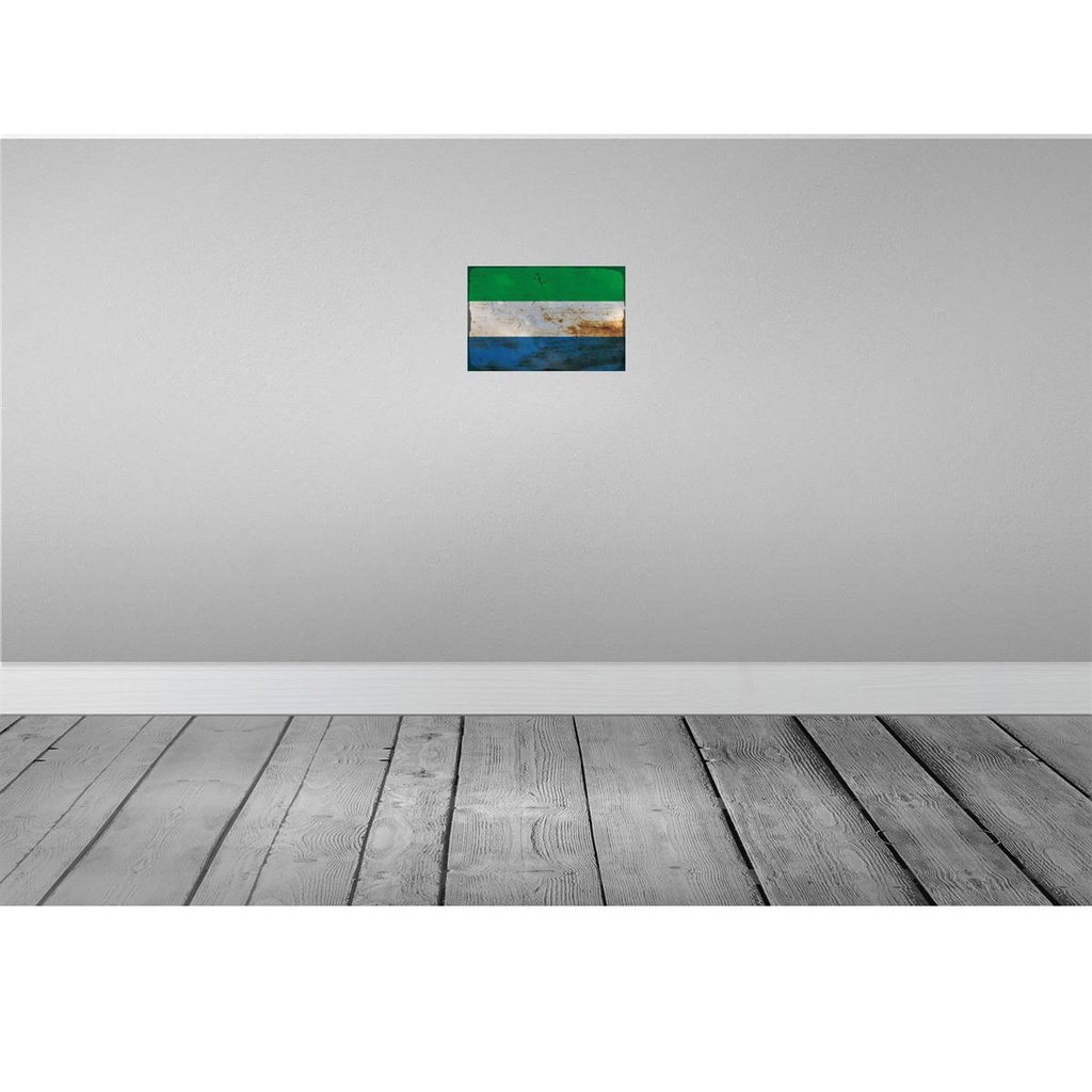 [LA-115916-2030] Blechschild 20x30 cm Sierra Leone Rost Flagge Fahne Wappen Bild 2