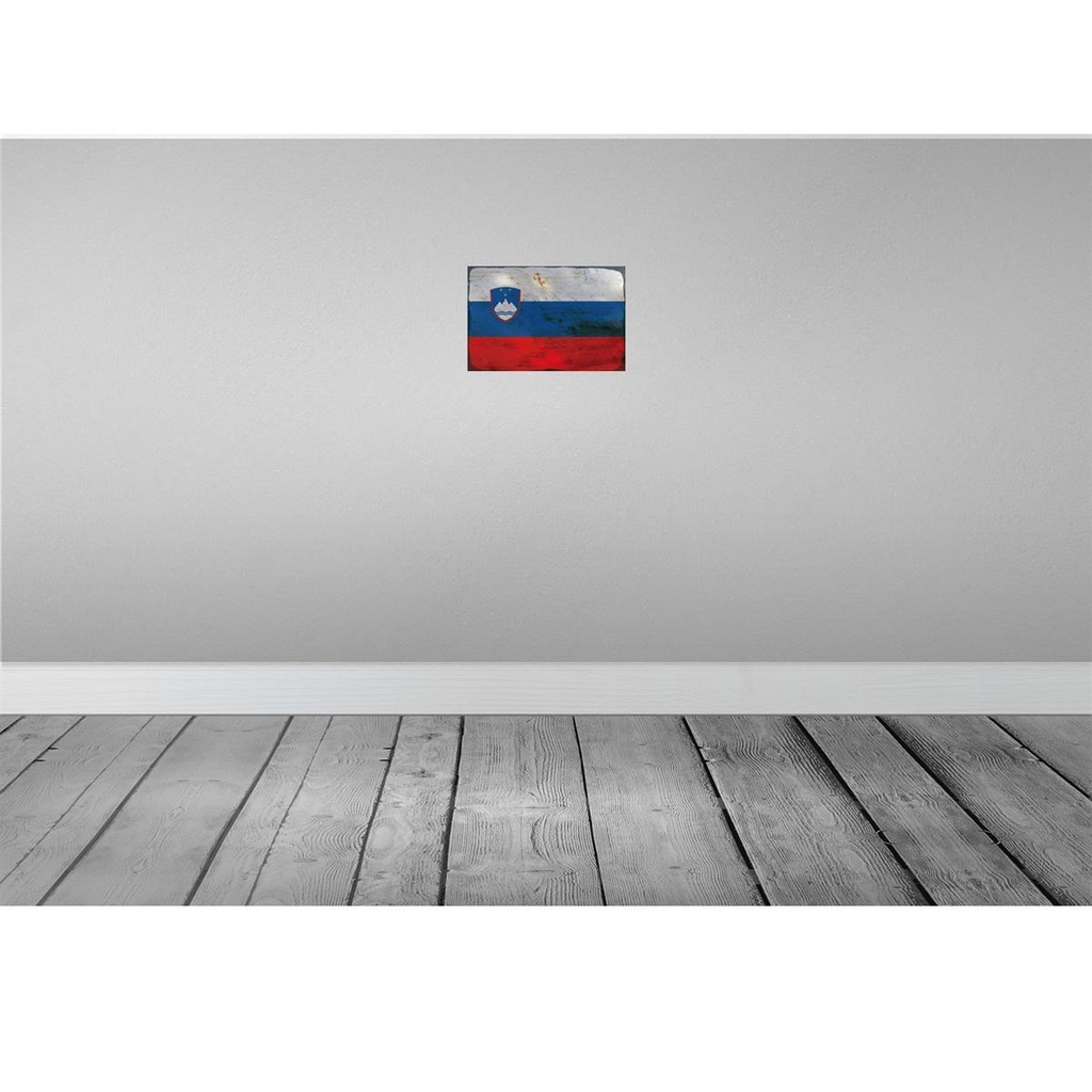 [LA-115919-2030] Blechschild 20x30 cm Slowenien Slovenia Rost Flagge Fahne Wappen Bild 2