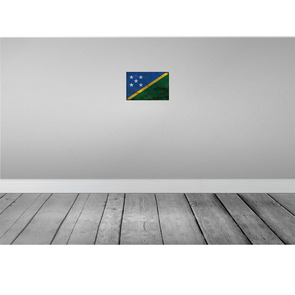 [LA-115920-H] Holzschild 20x30 cm Salomonen Solomon Islands Rost Flagge Fahne Wappen Bild 2