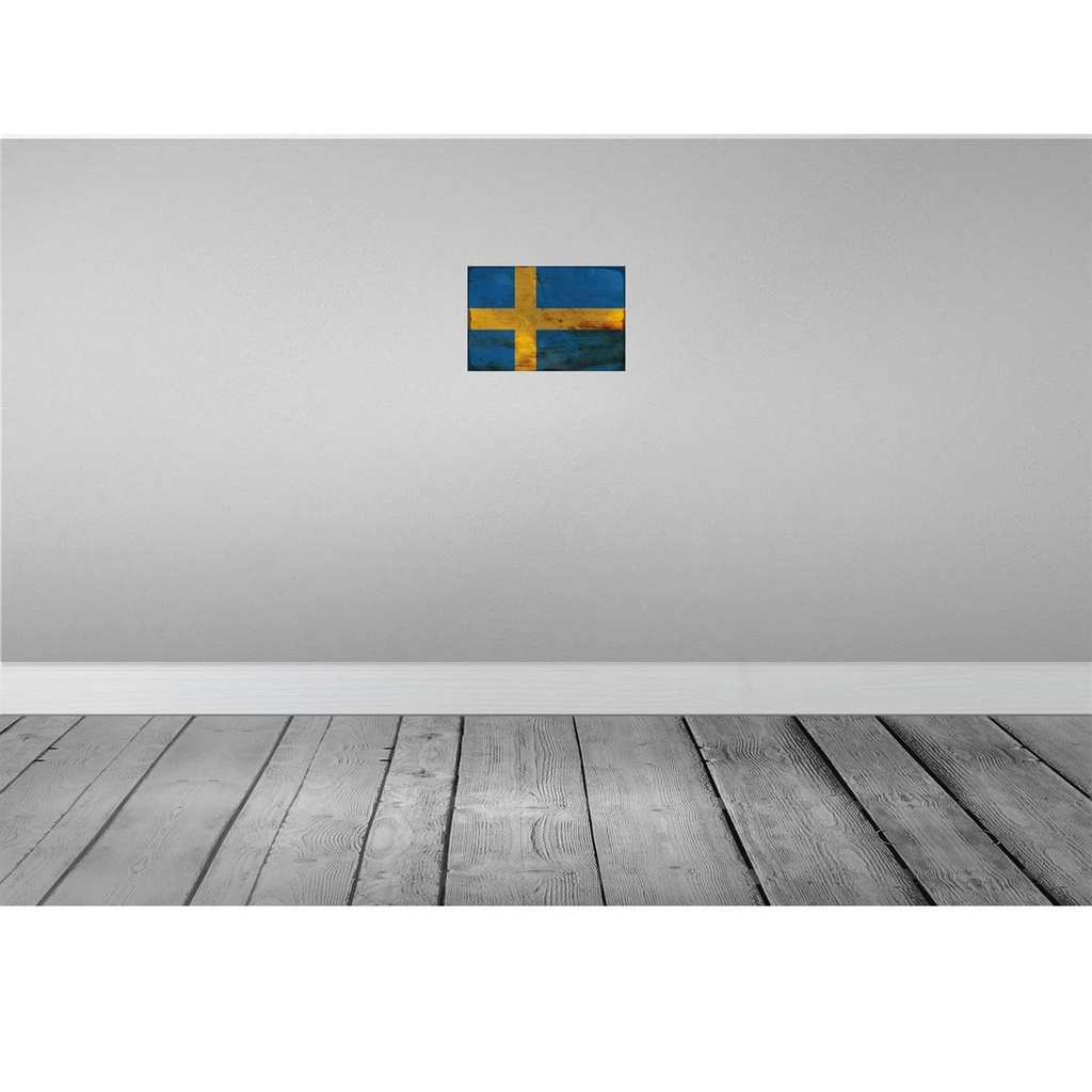 [LA-115929-2030] Blechschild 20x30 cm Schweden Sweden Rost Flagge Fahne Wappen Bild 2