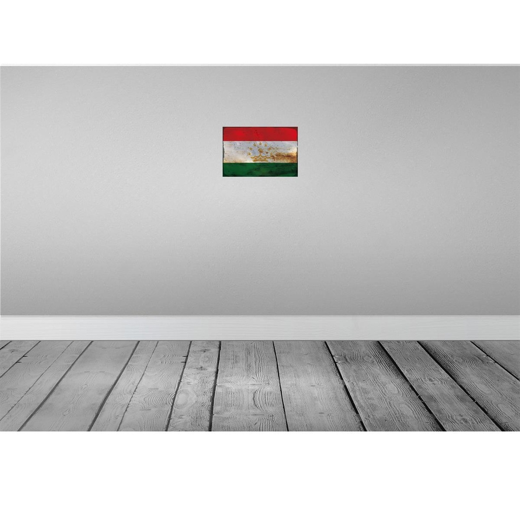 [LA-115933-2030] Blechschild 20x30 cm Tadschikistan Tajikistan Rost Flagge Fahne Wappen Bild 2