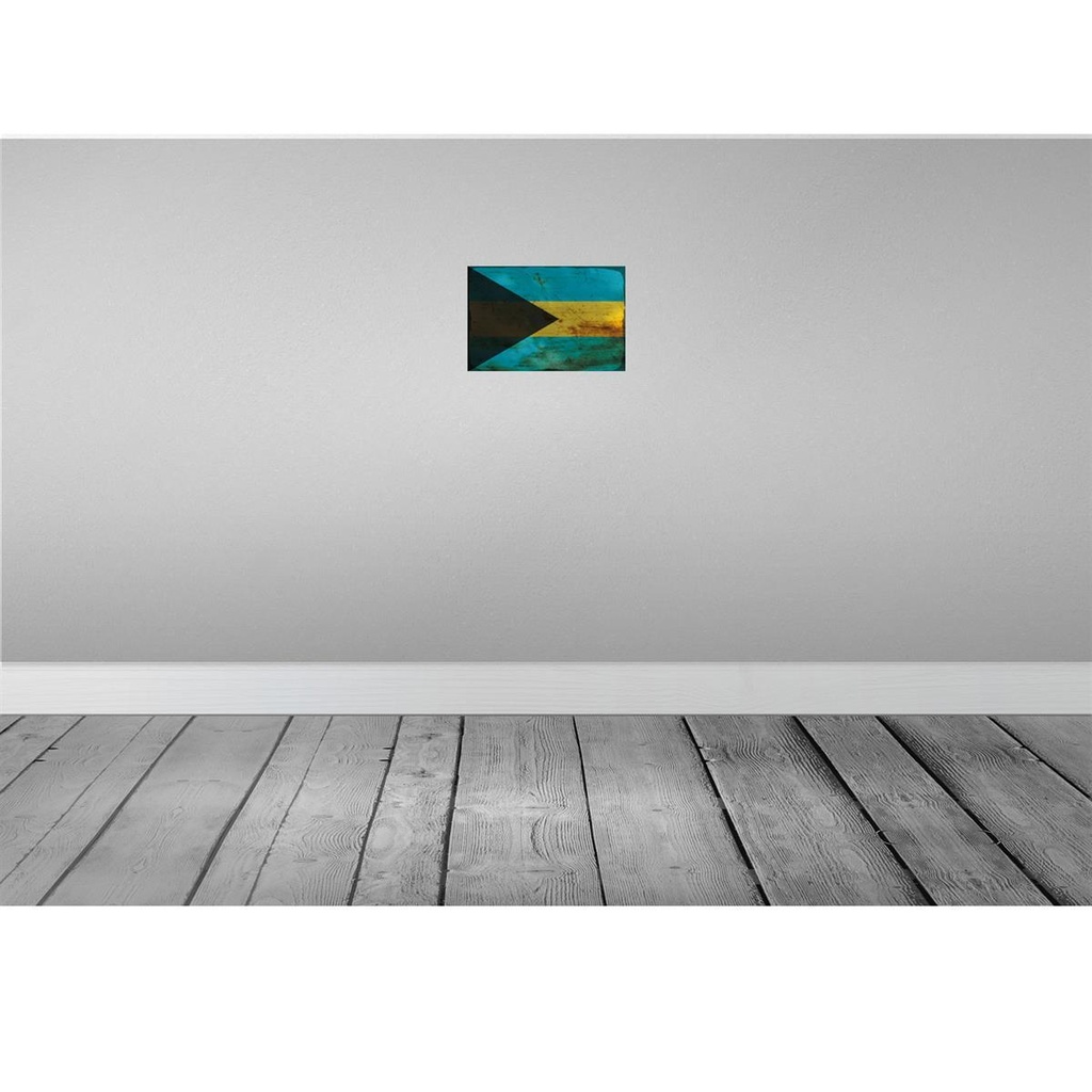 [LA-115936-H] Holzschild 20x30 cm Bahama Bahamas Rost Flagge Fahne Wappen Bild 2