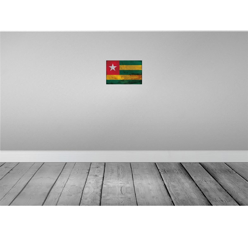 [LA-115938-H] Holzschild 20x30 cm Togo Rost Flagge Fahne Wappen Bild 2