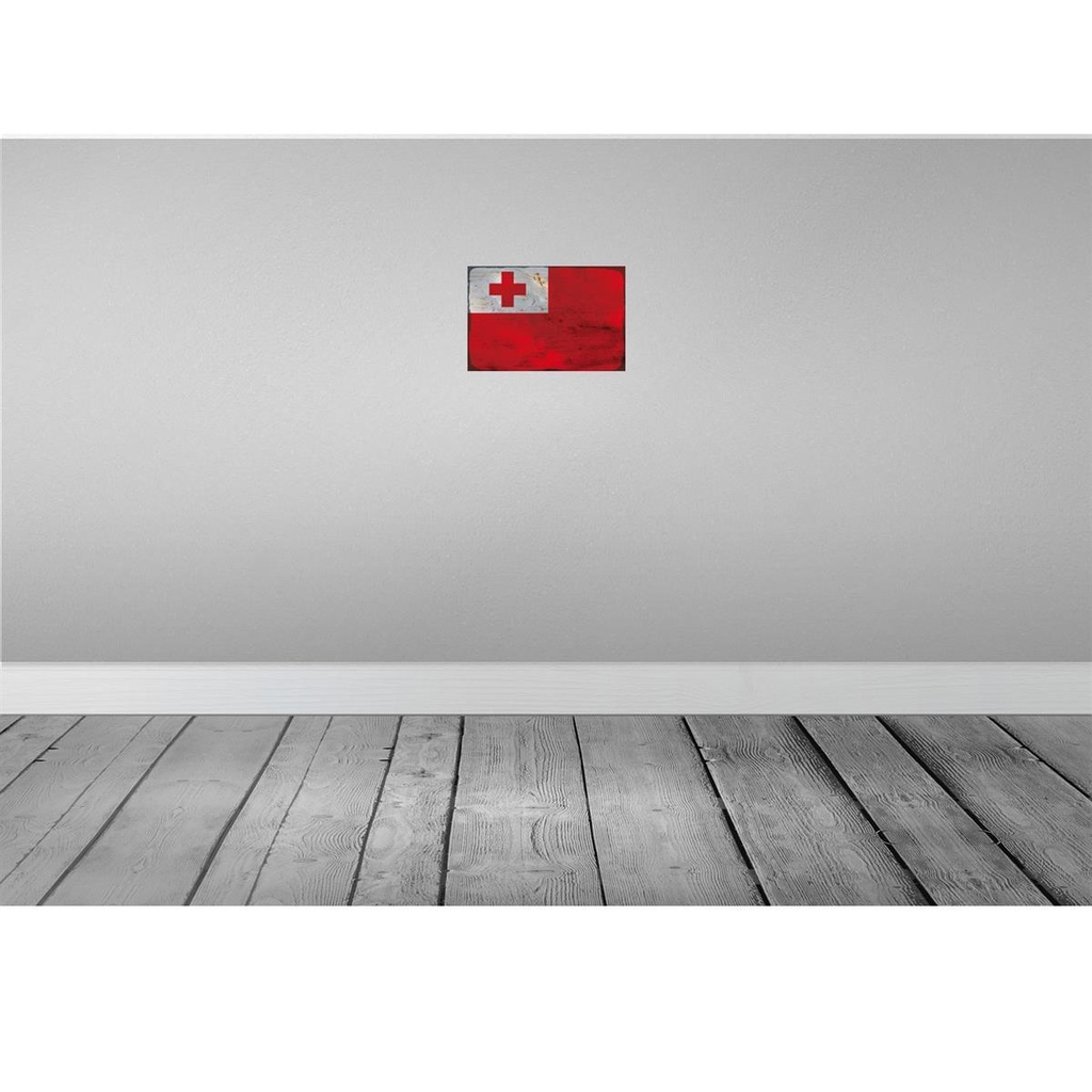 [LA-115940-H] Holzschild 20x30 cm Tonga Rost Flagge Fahne Wappen Bild 2