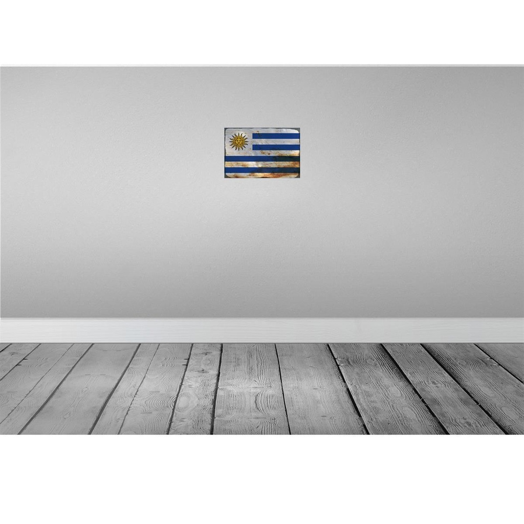 [LA-115950-2030] Blechschild 20x30 cm Uruguay Rost Flagge Fahne Wappen Bild 2