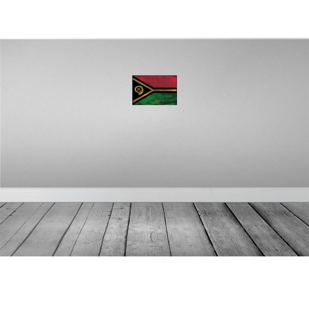[LA-115953-H] Holzschild 20x30 cm Vanuatu Rost Flagge Fahne Wappen Bild 2