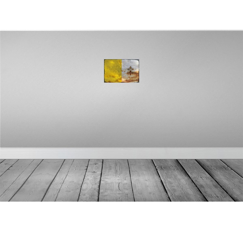 [LA-115954-2030] Blechschild 20x30 cm Vatikanstadt Vatican City Rost Straße Stadt Flagge Fahne Wappen Bild 2
