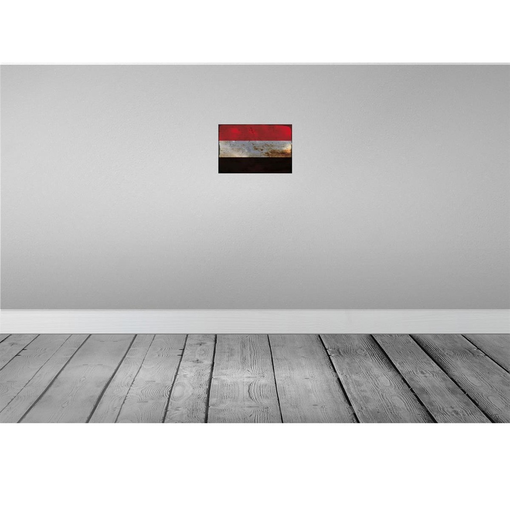 [LA-115959-2030] Blechschild 20x30 cm Jemen Yemen Rost Flagge Fahne Wappen Bild 2