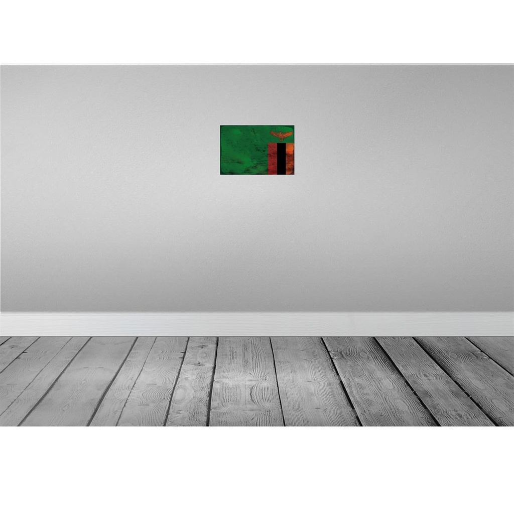 [LA-115961-2030] Blechschild 20x30 cm Sambia Zambia Rost Flagge Fahne Wappen Bild 2