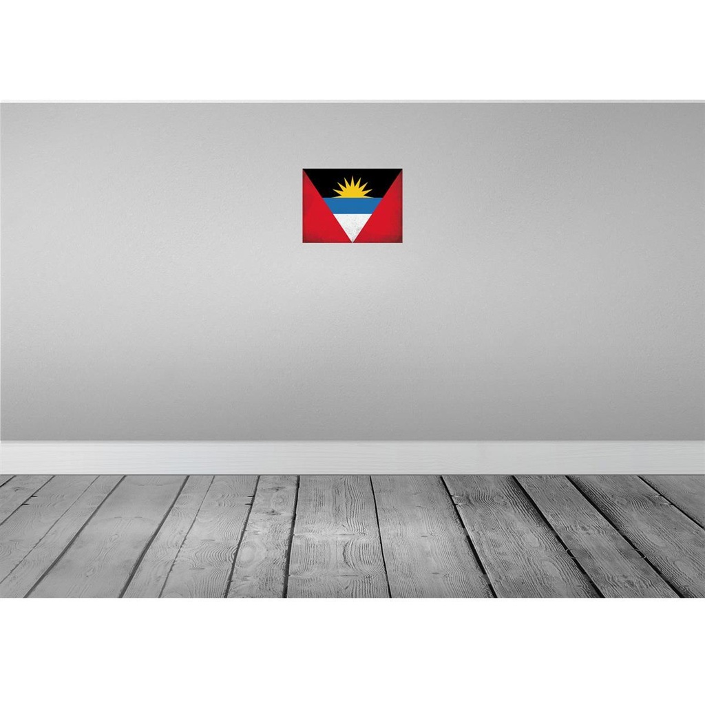 [LA-116008-H] Holzschild 20x30 cm Antigua und Barbuda Vintage Flagge Fahne Wappen Bild 2