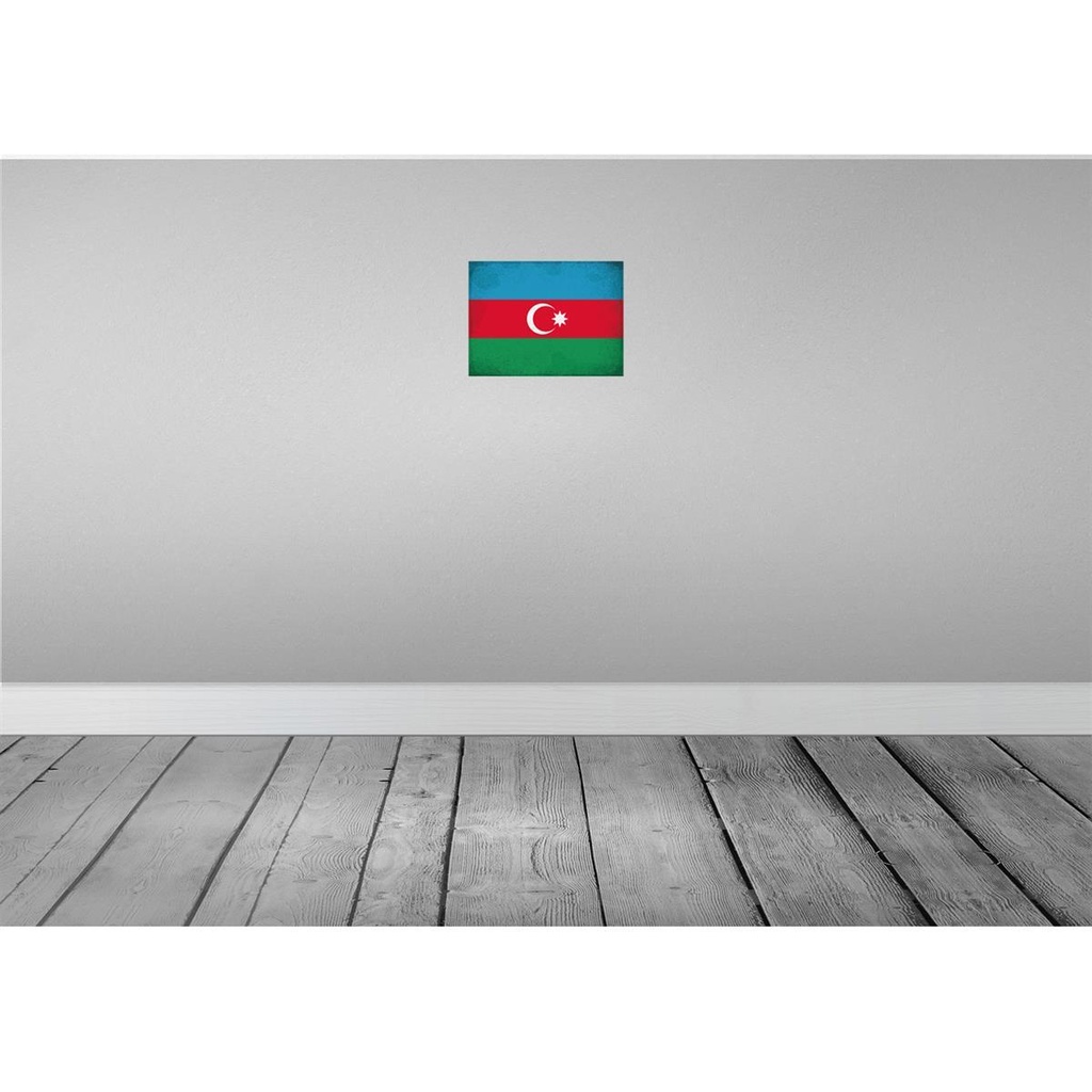 [LA-116013-2030] Blechschild 20x30 cm Aserbaidschan Azerbaijan Vintage Flagge Fahne Wappen Bild 2