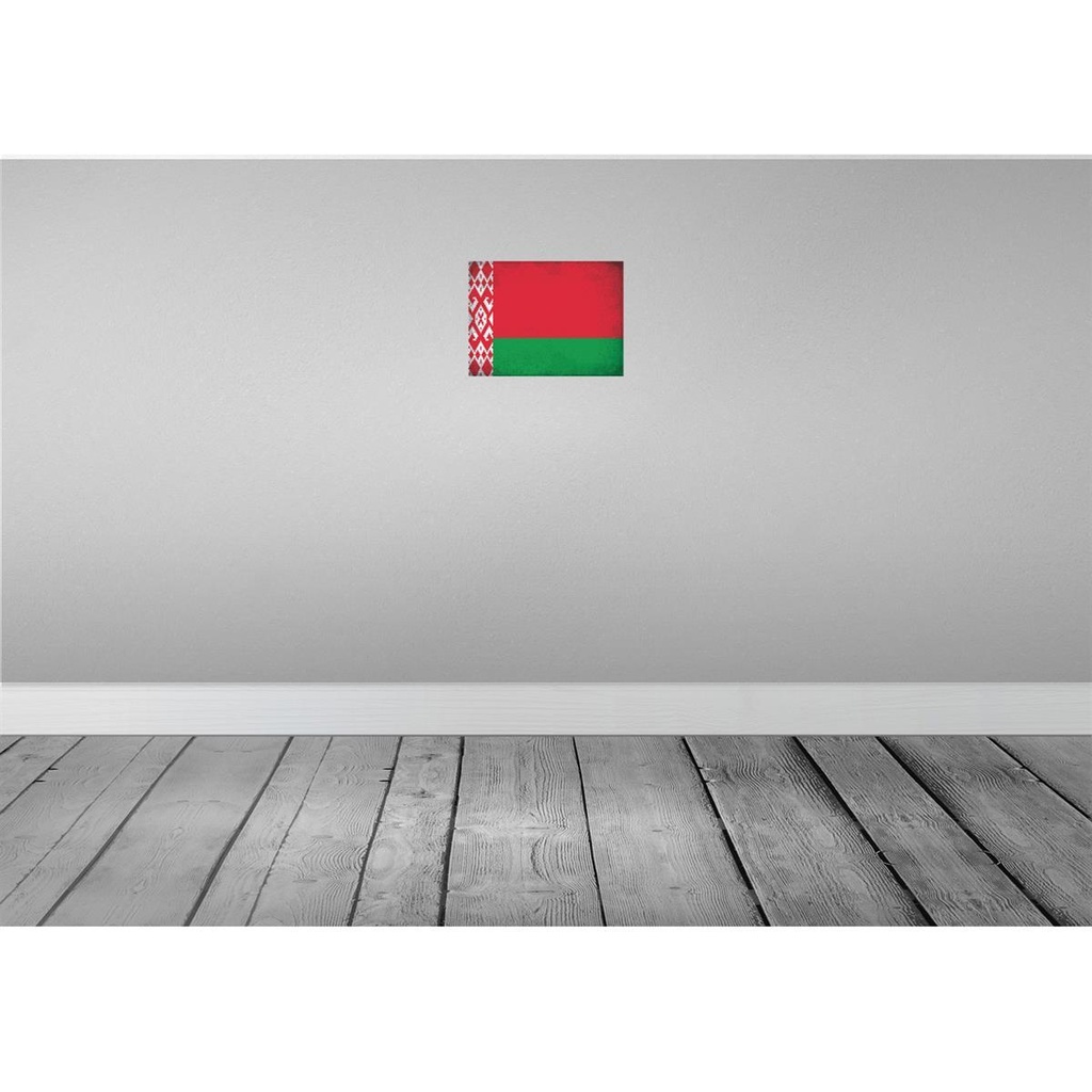 [LA-116017-H] Holzschild 20x30 cm Weißrussland Belarus Vintage Flagge Fahne Wappen Bild 2