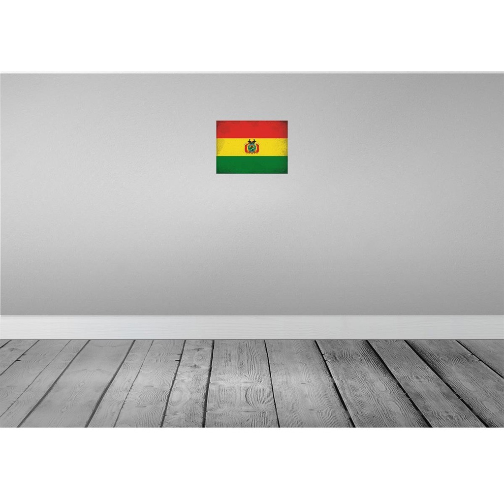 [LA-116023-H] Holzschild 20x30 cm Bolivien Bolivia Vintage Flagge Fahne Wappen Bild 2