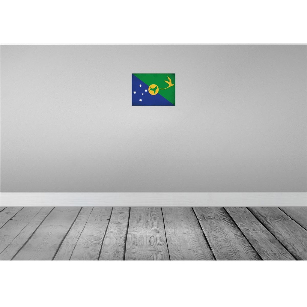 [LA-116041-H] Holzschild 20x30 cm Weihnachtsinsel Vintage Flagge Fahne Wappen Bild 2
