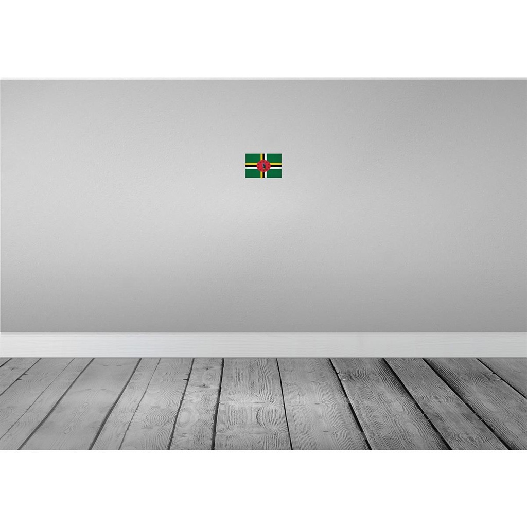 [LA-116055-1812-H] Holzschild 12x18 cm Dominica Vintage Flagge Fahne Wappen Bild 2