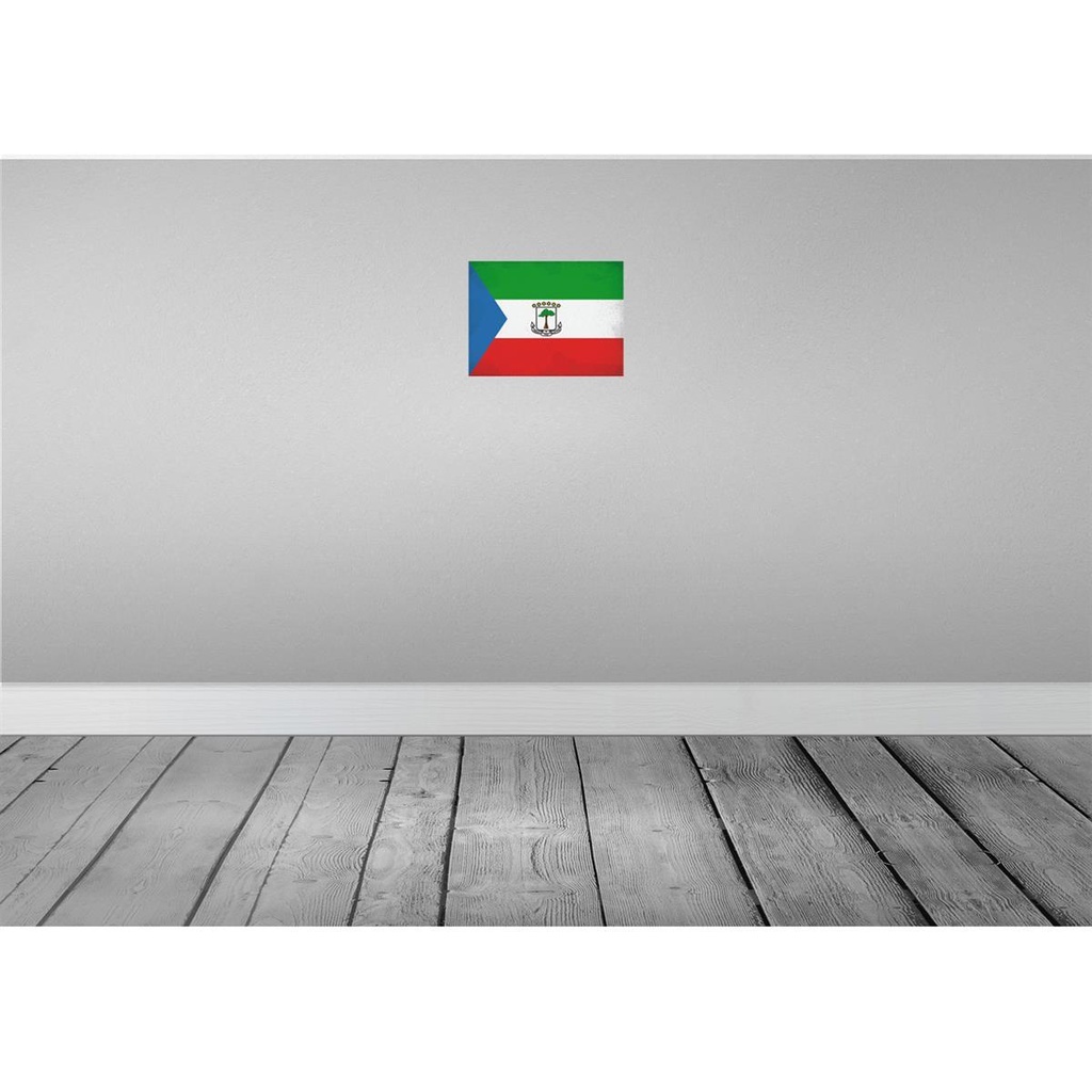 [LA-116062-H] Holzschild 20x30 cm Äquatorialguinea Vintage Flagge Fahne Wappen Bild 2