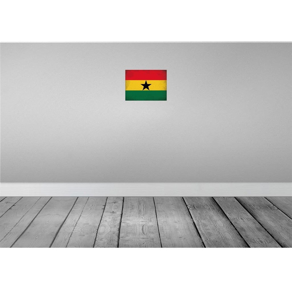[LA-116076-H] Holzschild 20x30 cm Ghana Vintage Flagge Fahne Wappen Bild 2