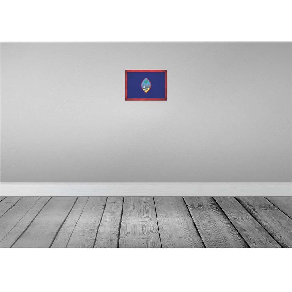 [LA-116081-H] Holzschild 20x30 cm Guam Vintage Flagge Fahne Wappen Bild 2