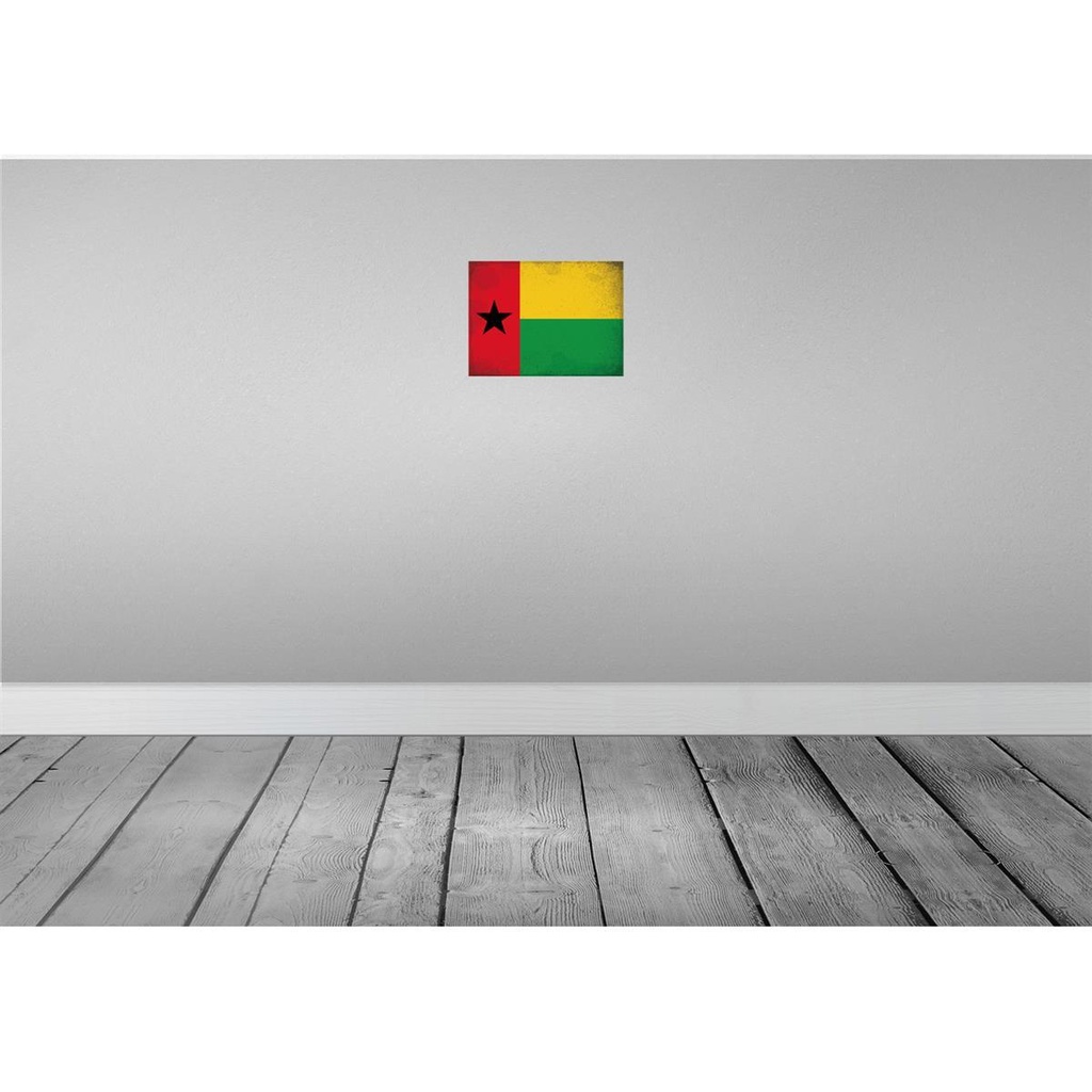 [LA-116085-H] Holzschild 20x30 cm Guinea-Bissau Guinea Vintage Flagge Fahne Wappen Bild 2