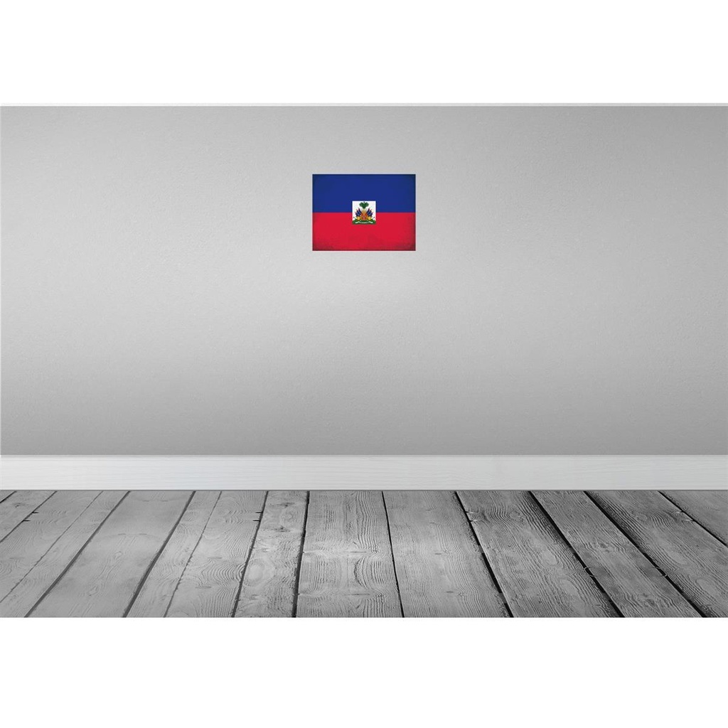 [LA-116087-H] Holzschild 20x30 cm Haiti Vintage Flagge Fahne Wappen Bild 2