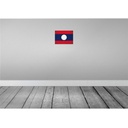[LA-116110-H] Holzschild 20x30 cm Laos Vintage Flagge Fahne Wappen Bild 2
