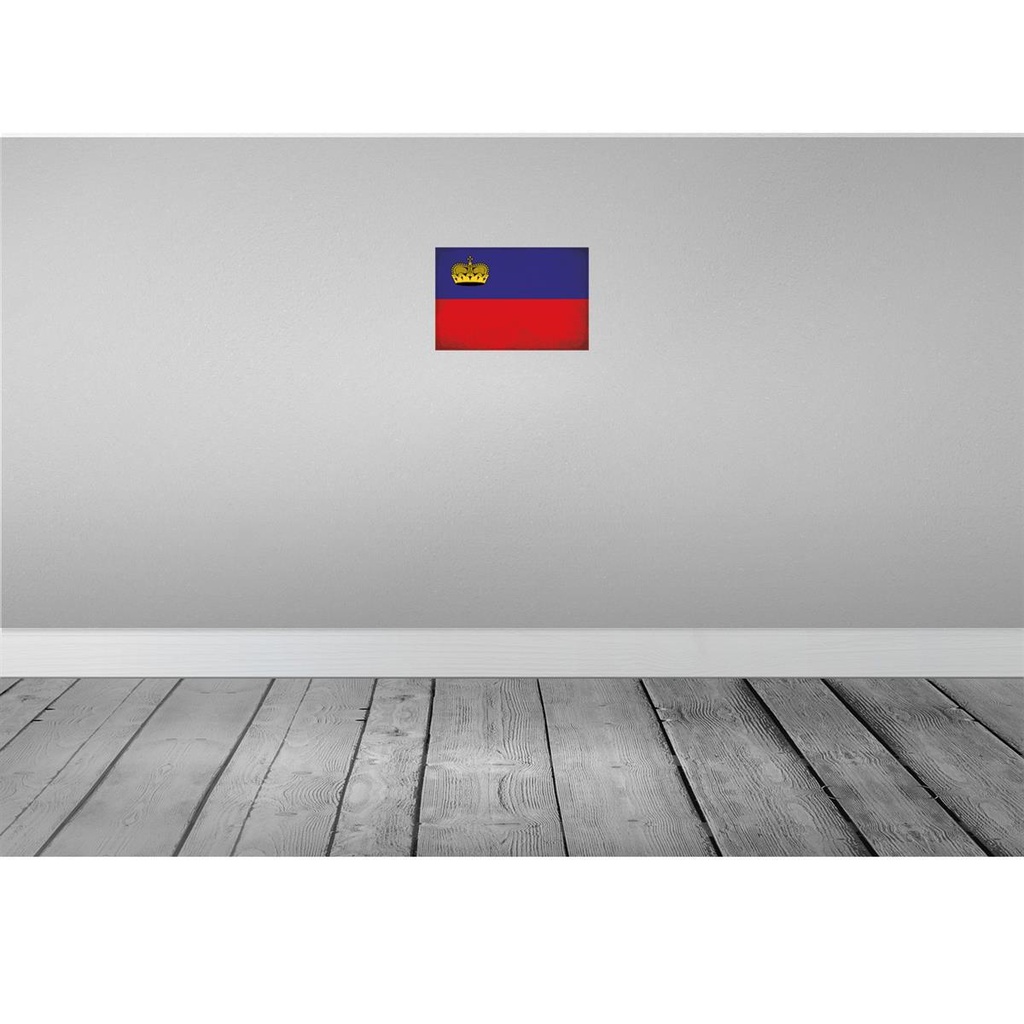[LA-116116-H] Holzschild 20x30 cm Liechtenstein Vintage Flagge Fahne Wappen Bild 2