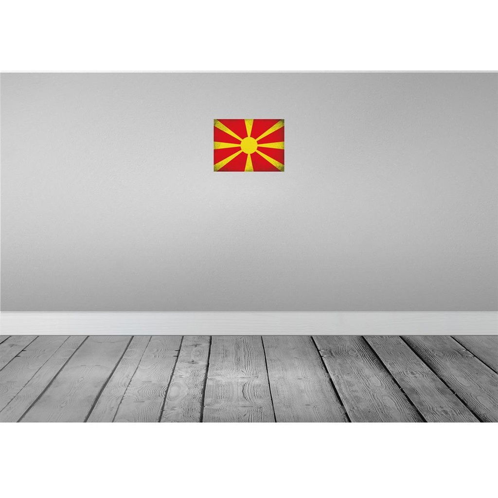 [LA-116120-H] Holzschild 20x30 cm Mazedonien Macedonia Vintage Europa Bild 2