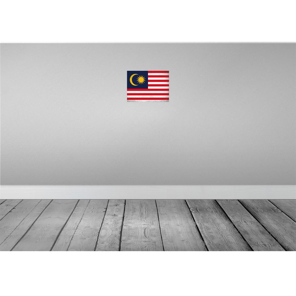 [LA-116122-2030] Blechschild 20x30 cm Malaysia Vintage Flagge Fahne Wappen Bild 2