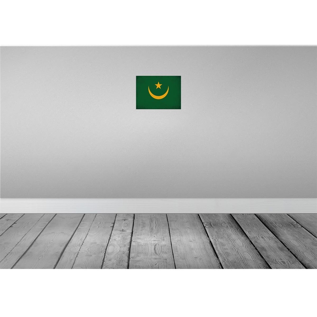 [LA-116128-H] Holzschild 20x30 cm Mauretanien Mauritania Vintage Flagge Fahne Wappen Bild 2