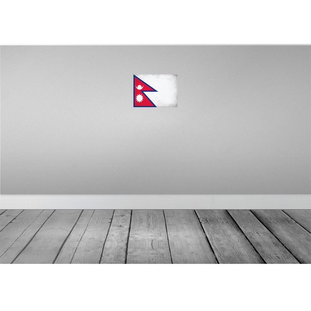 [LA-116141-2030] Blechschild 20x30 cm Nepal Vintage Flagge Fahne Wappen Bild 2