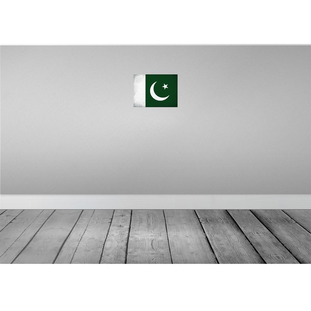 [LA-116155-H] Holzschild 20x30 cm Pakistan Vintage Flagge Fahne Wappen Bild 2