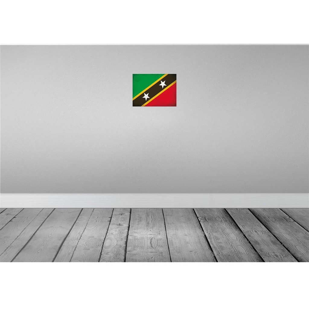 [LA-116169-H] Holzschild 20x30 cm St. Kitts und Nevis Vintage Flagge Fahne Wappen Bild 2