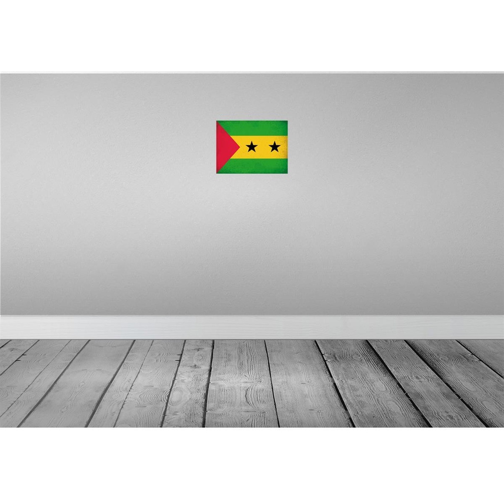 [LA-116174-H] Holzschild 20x30 cm São Tomé und Príncipe Vintage Flagge Fahne Wappen Bild 2