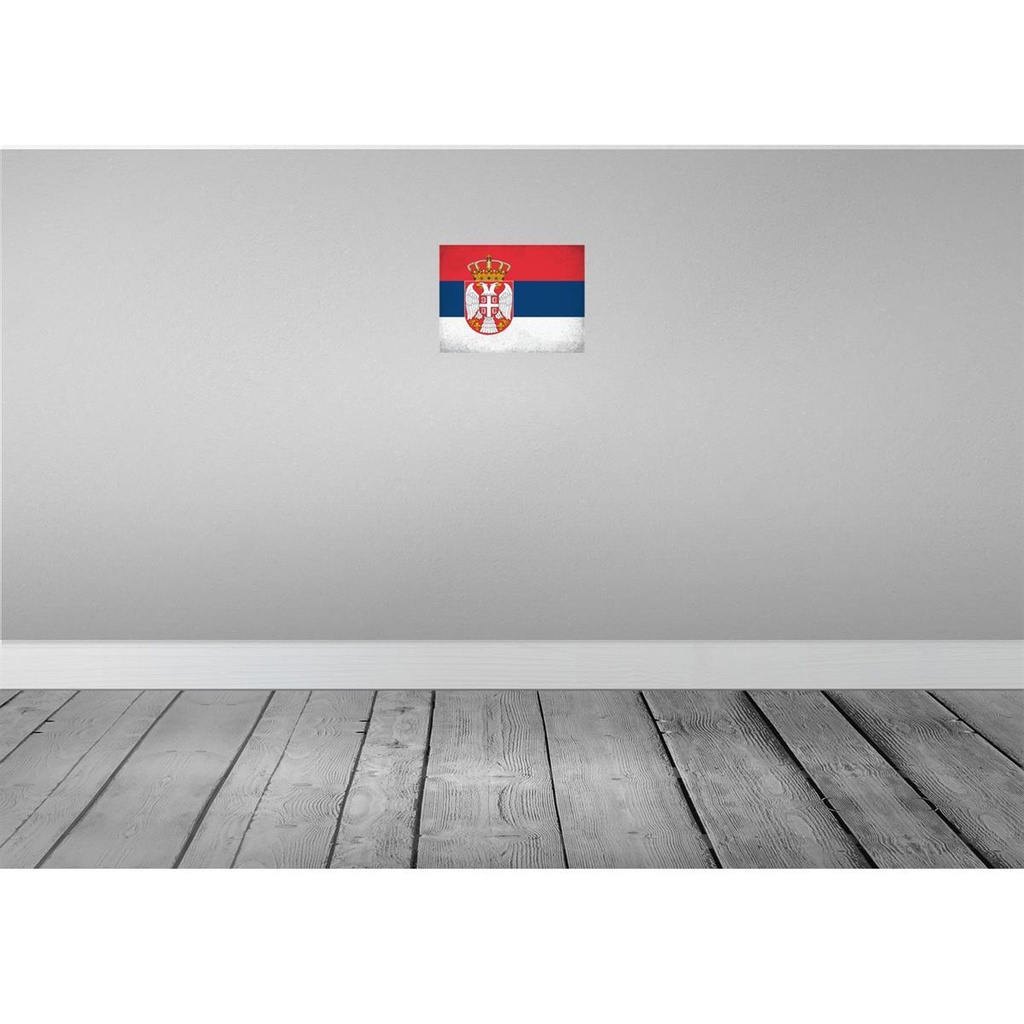 [LA-116179-H] Holzschild 20x30 cm Serbien Serbia Vintage Flagge Fahne Wappen Bild 2