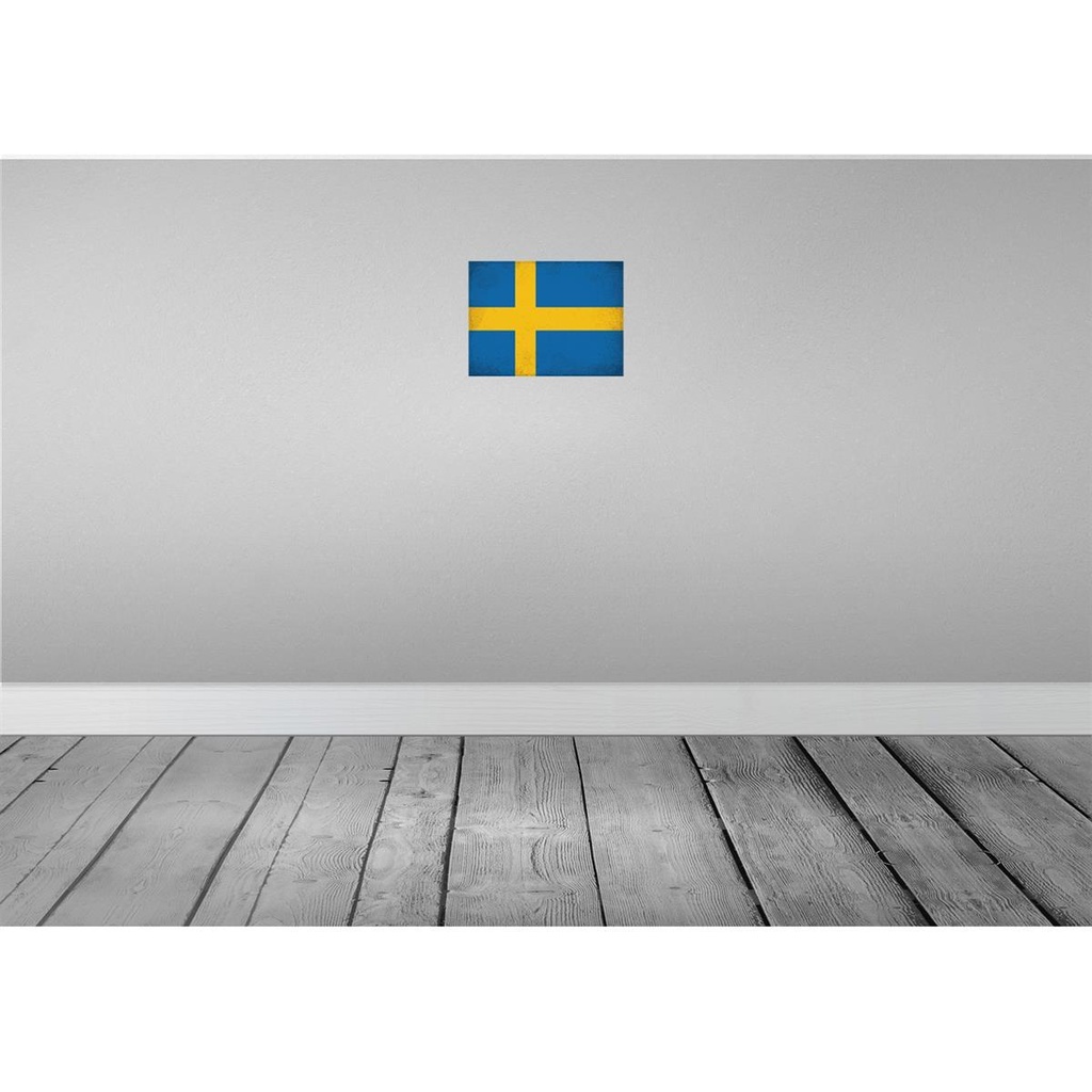 [LA-116194-H] Holzschild 20x30 cm Schweden Sweden Vintage Flagge Fahne Wappen Bild 2