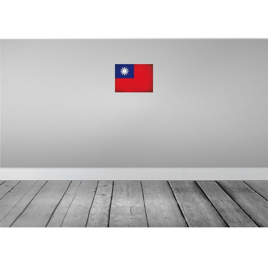[LA-116197-H] Holzschild 20x30 cm China Taiwan Vintage Flagge Fahne Wappen Bild 2