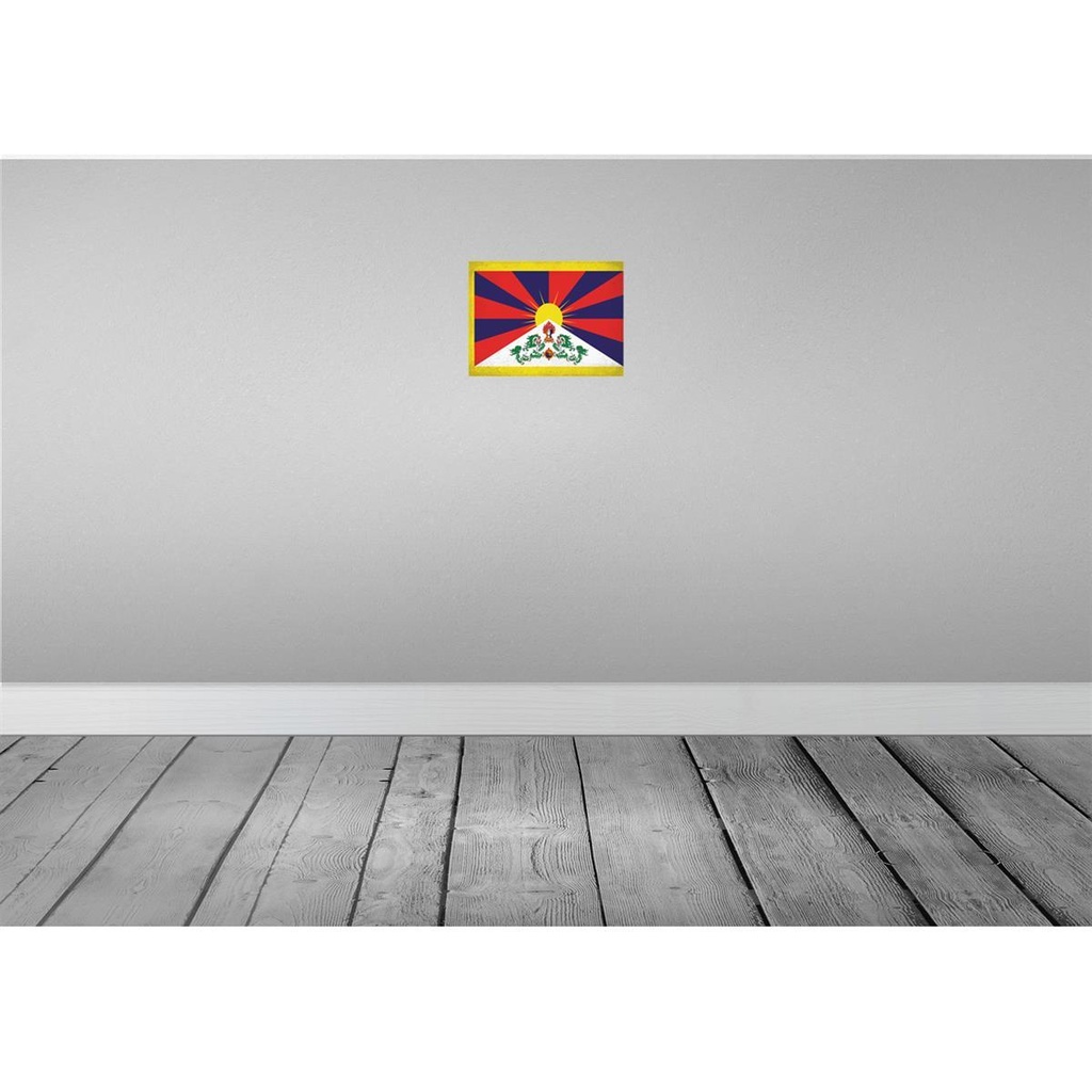 [LA-116202-2030] Blechschild 20x30 cm Tibet Vintage Flagge Fahne Wappen Bild 2