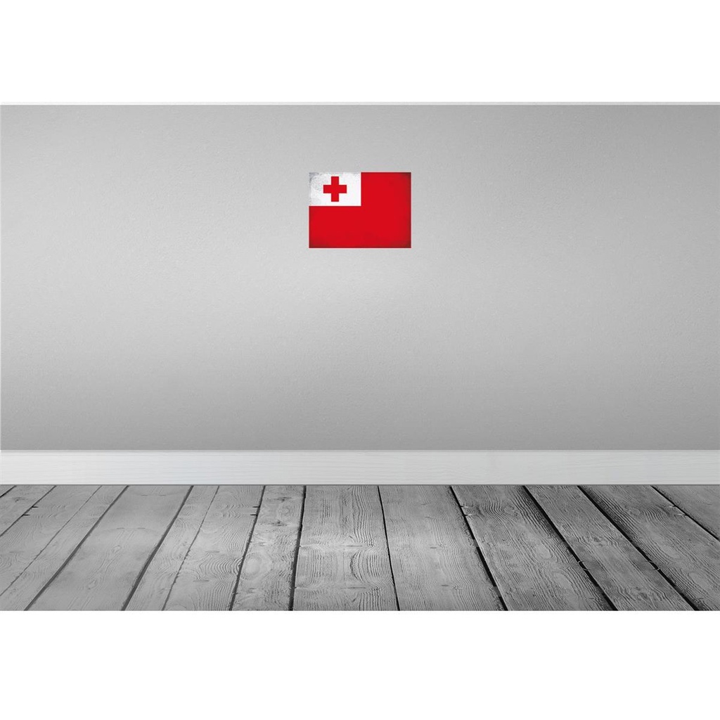 [LA-116205-H] Holzschild 20x30 cm Tonga Vintage Flagge Fahne Wappen Bild 2