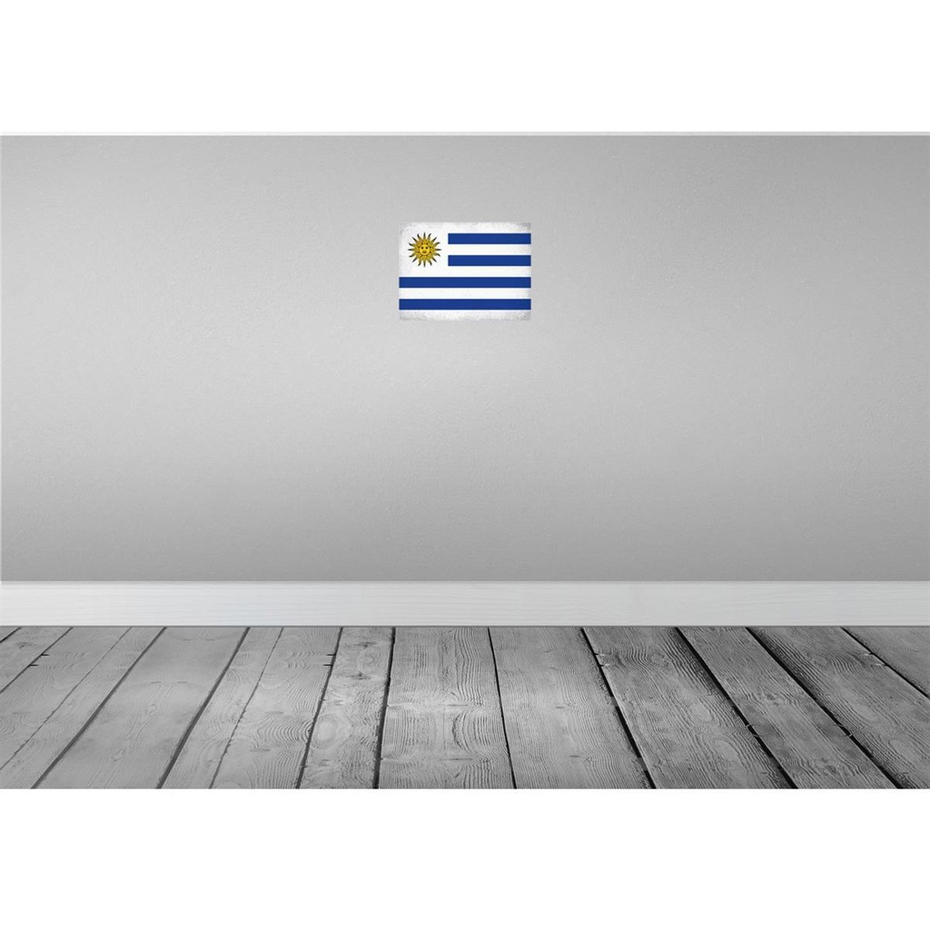 [LA-116215-2030] Blechschild 20x30 cm Uruguay Vintage Flagge Fahne Wappen Bild 2