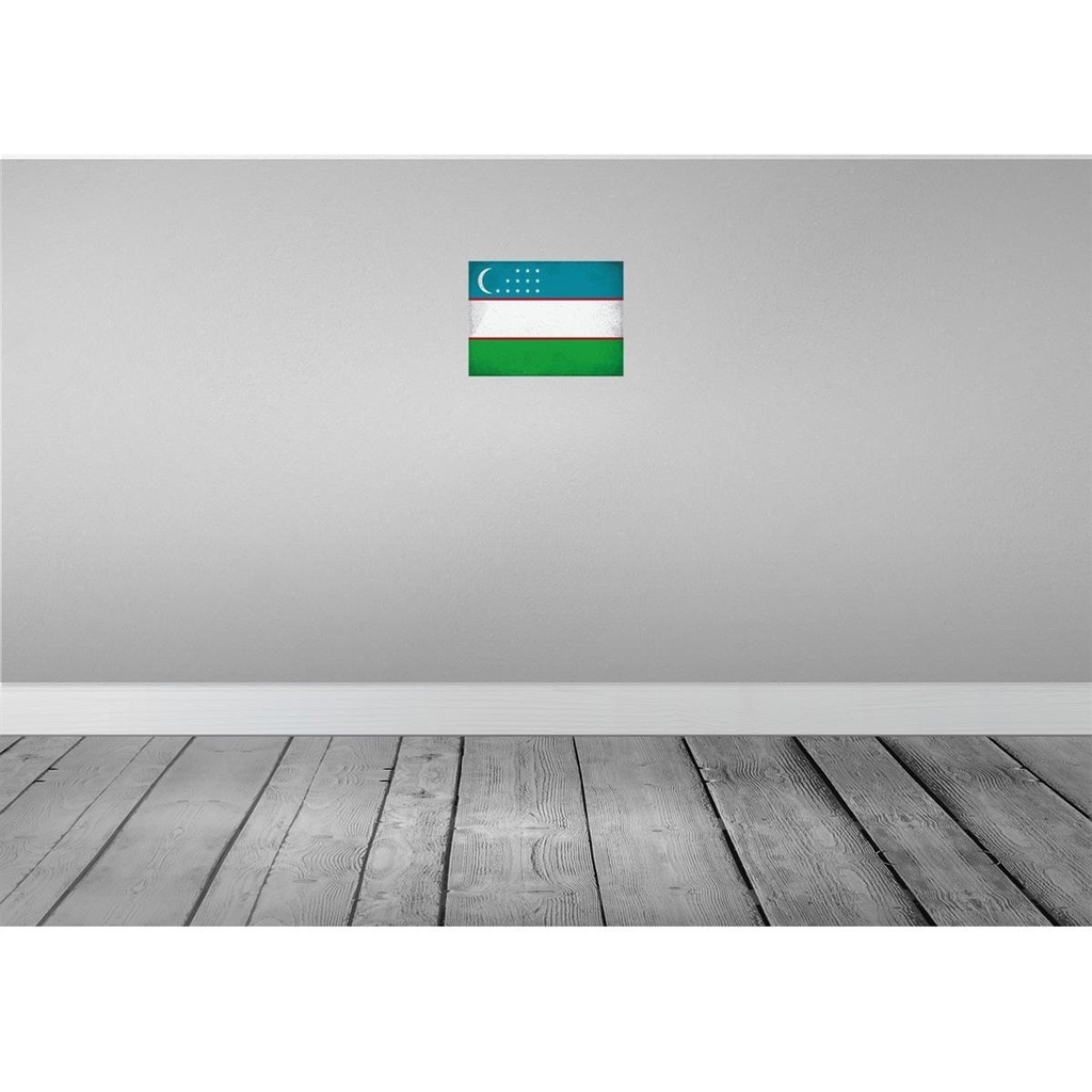 [LA-116217-H] Holzschild 20x30 cm Usbekistan Uzbekistan Vintage Flagge Fahne Wappen Bild 2