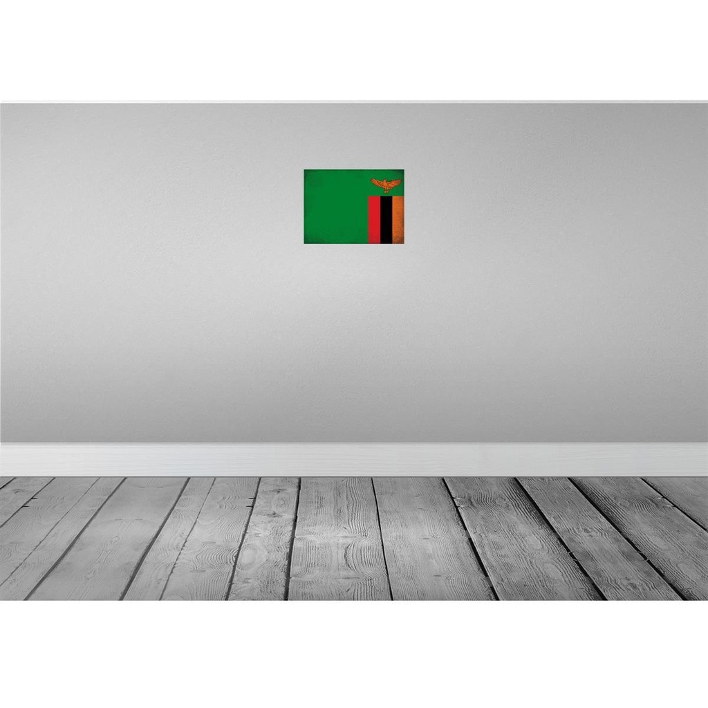 [LA-116226-H] Holzschild 20x30 cm Sambia Zambia Vintage Flagge Fahne Wappen Bild 2