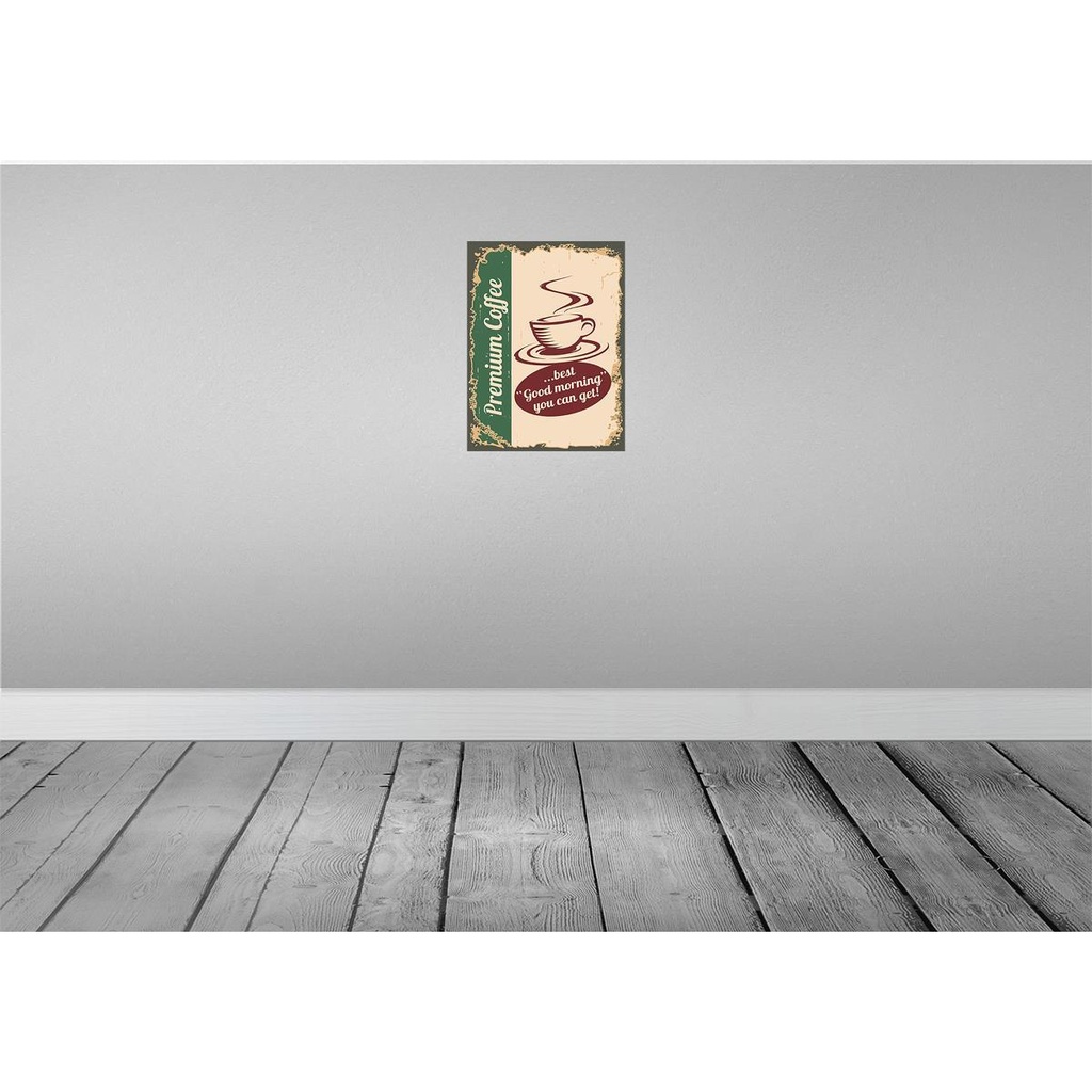 [LA-118671-H] Holzschild 40x30 cm Kaffee Premium Coffee Essen Trinken Bild 2