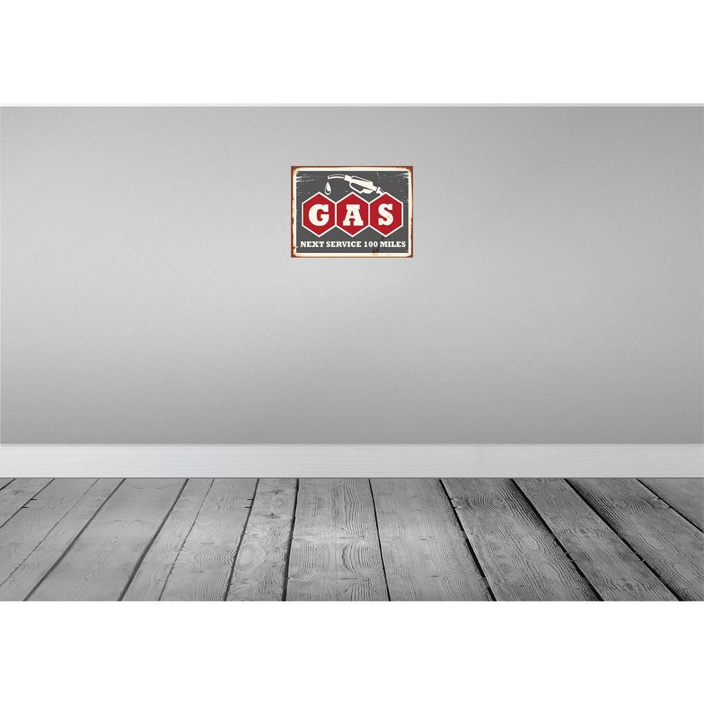 [LA-118683-H] Holzschild 30x40 cm Gas Auto next service 100 Benzin Warnschild Hinweisschild Bild 2