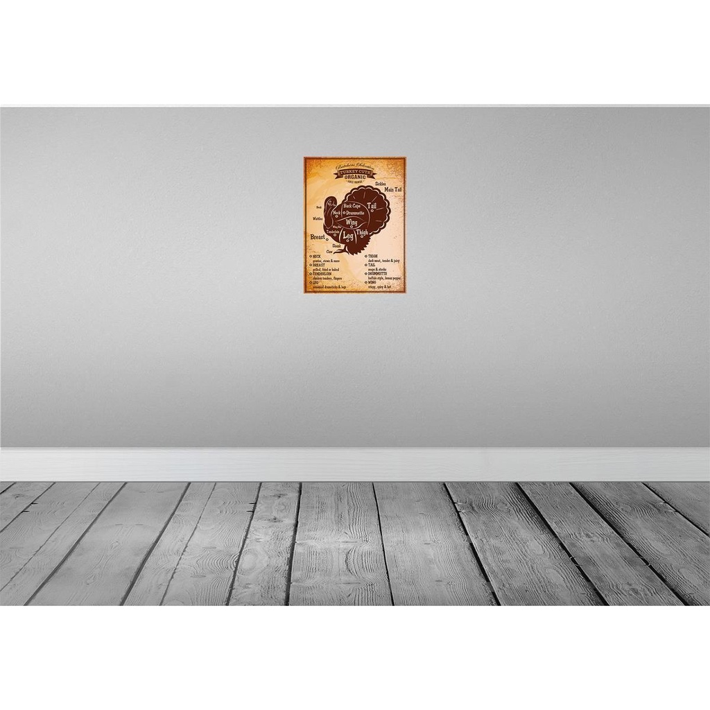 [LA-118695-H] Holzschild 40x30 cm Turkey cuts Organic Metzgerei Hofladen Marktstand Laden Bild 2